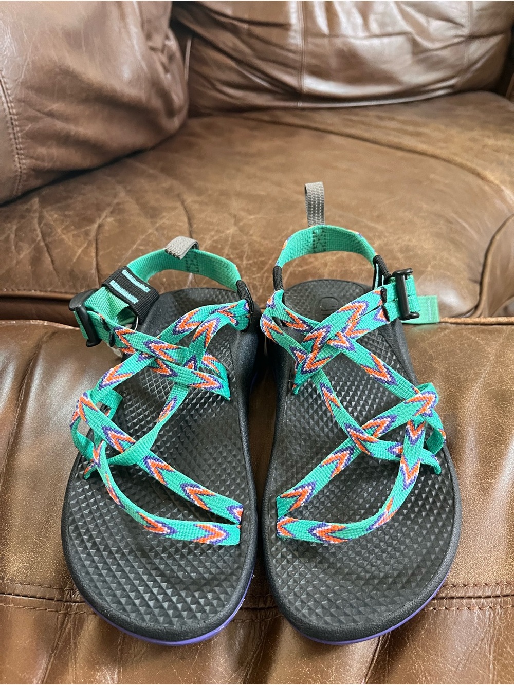 Chaco Kids Teal Black Multicolor Strap Sandals